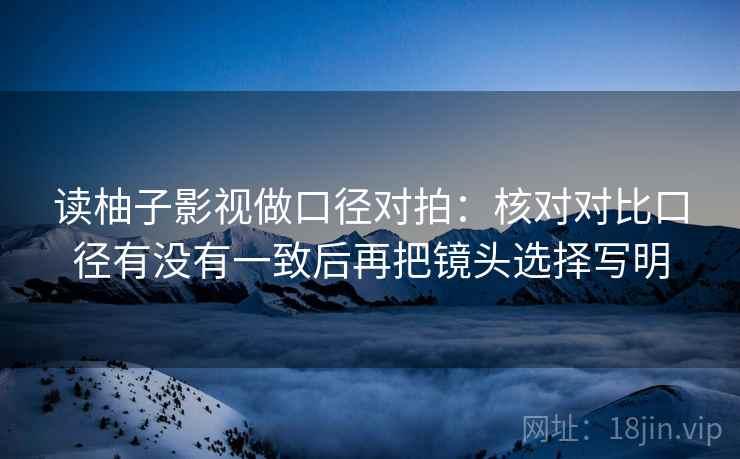 读柚子影视做口径对拍：核对对比口径有没有一致后再把镜头选择写明