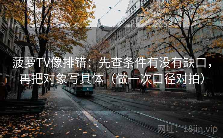 菠萝TV像排错:先查条件有没有缺口,再把对象写具体(做一次口径对拍) 菠萝TV像排错:先查条件有没有缺口,再把对象写具体(做一次口径对拍)