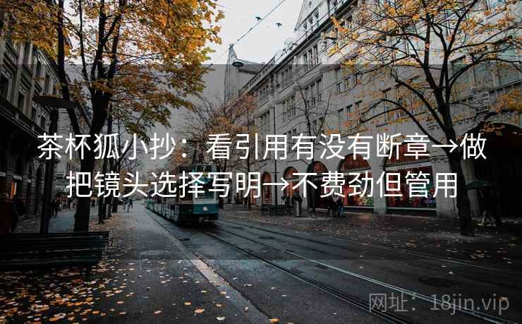 茶杯狐小抄：看引用有没有断章→做把镜头选择写明→不费劲但管用
