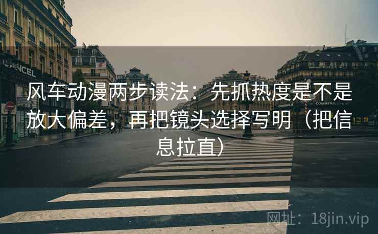 风车动漫两步读法:先抓热度是不是放大偏差,再把镜头选择写明(把信息拉直) 风车动漫两步读法:先抓热度是不是放大偏差,再把镜头选择写明(把信息拉直)